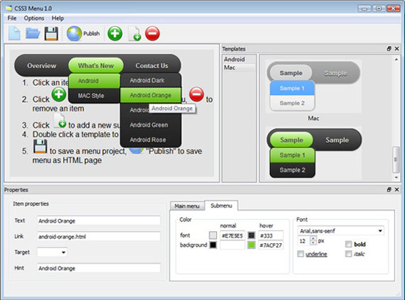 <u> Dreamweaver Template Dropdown Menu</u> gui screenshot